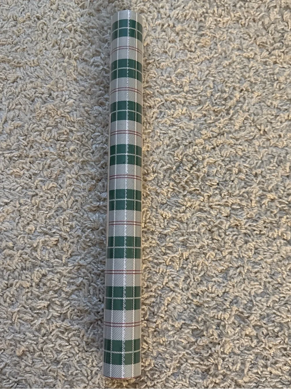 Social Graces Green, cream & red Plaid Table Cover Roll - Party Table Runner